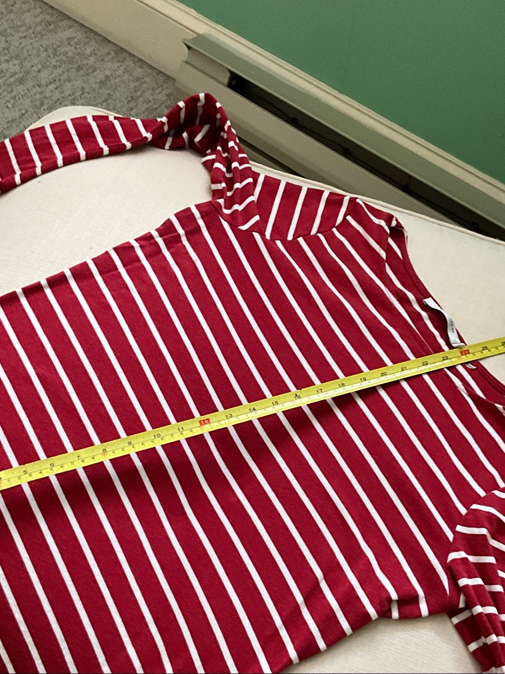 Striped Red and White Long-Sleeve Boatneck Tee - Picture 5 of 5